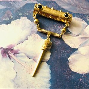 Gold Art Deco style brooch boutique jewelry NEW